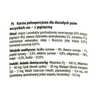 DOLINA NOTECI Rafi z jagnięciną, żurawiną i borówką - mokra karma dla psa - 400g