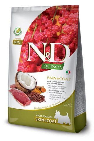 FARMINA N&D QUINOA DOG SKIN&COAT, DUCK, COCONUT ADULT MINI 800g