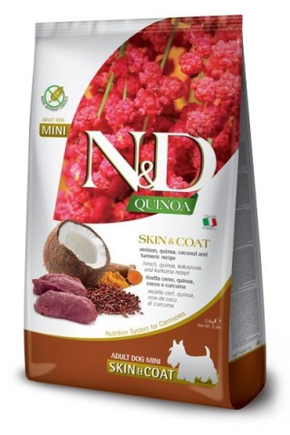 FARMINA N&D QUINOA DOG SKIN&COAT, VENISON, COCONUT ADULT MINI 800g