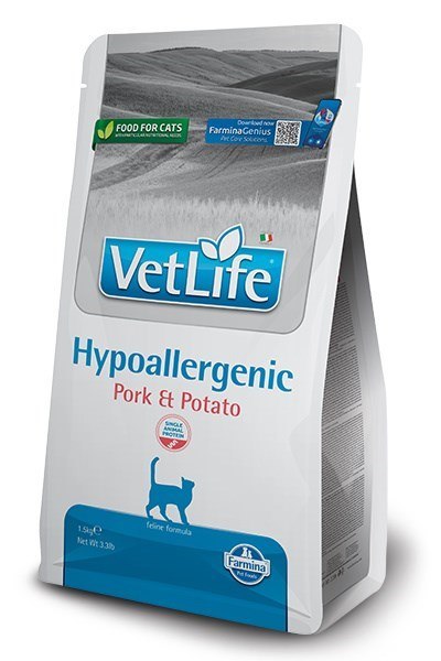 FARMINA VET LIFE NAT CAT HYPO PORK POTATO ADULT 1,5kg