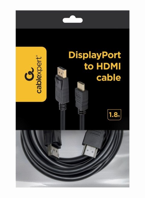 Kabel GEMBIRD CC-DP-HDMI-6 (DisplayPort M - HDMI M; 1,8m; kolor czarny)