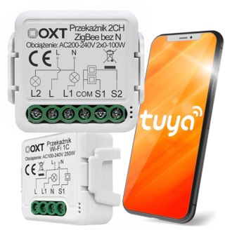 Moduł OXT mini 2 obwódy ZigBee bez N Tuya