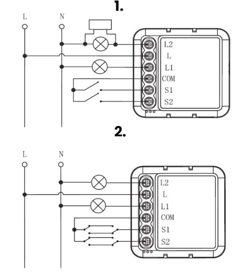 Moduł OXT mini 2 obwódy ZigBee bez N Tuya