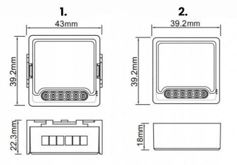 Moduł OXT mini 2 obwódy ZigBee bez N Tuya