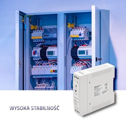 Qoltec Zasilacz na szynę DIN | 24W | 24V | 1A | Biały | Slim