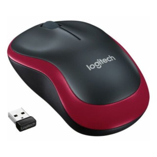 Mysz bezprzewodowa Logitech M185 optyczna czarno-czerwona