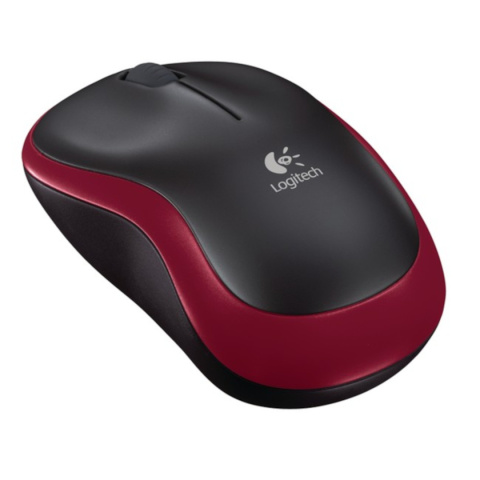 Mysz bezprzewodowa Logitech M185 optyczna czarno-czerwona