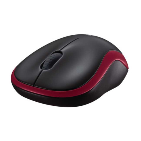 Mysz bezprzewodowa Logitech M185 optyczna czarno-czerwona