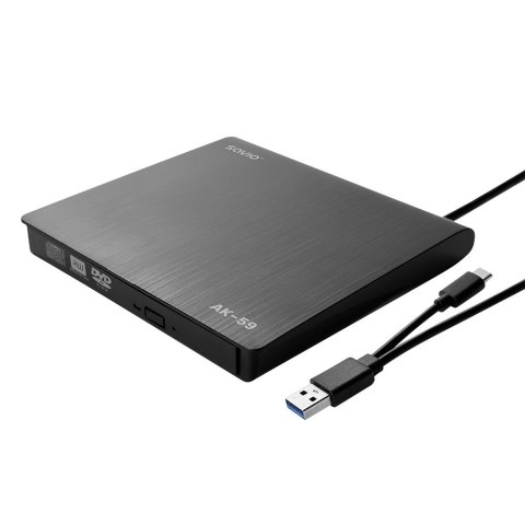 SAVIO NAGRYWARKA ZEWNĘTRZNA TYPU SLIM CD/DVD R/RW - USB C/USB-A, AK-59