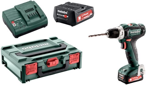 Wiertarko-wkrętarka akumulatorowa Metabo PowerMaxx BS 12 2x2Ah ładowarka, walizka