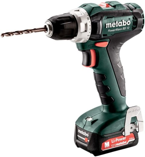 Wiertarko-wkrętarka akumulatorowa Metabo PowerMaxx BS 12 2x2Ah ładowarka, walizka