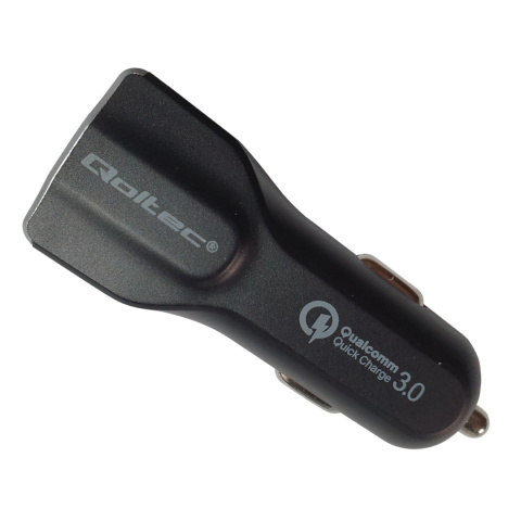 Qoltec Inteligentna Ładowarka samochodowa 12-24V | 30W | 5V | 3A | USB+USB Quick Charge 3.0