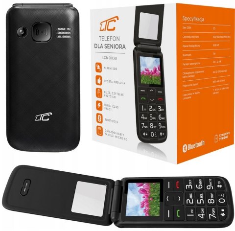 LTC Telefon dla seniora MOB30 z klapką, czarny LXMOB30