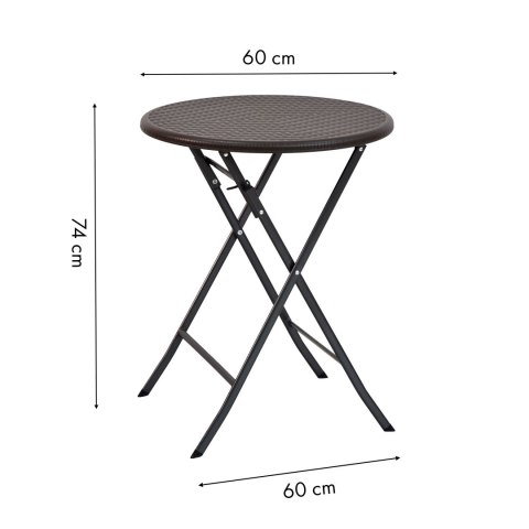 Stolik kawowy składany stół ogrodowy rattan 60cm