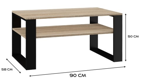 Stolik ława MODERN 1P 90x58xH50 sonoma/czerń