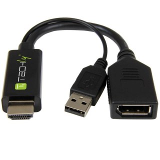 Konwerter/Adapter Techly HDMI z zasilaniem USB / DisplayPort 4K*60Hz