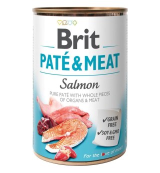 Karma BRIT PATÉ & MEAT z łososiem dla psa 400g