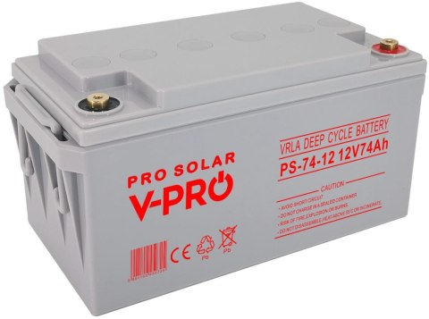 AKUMULATOR VOLT POLSKA DEEP CYCLE VPRO SOLAR 12V 74Ah VRLA BEZOBSŁUGOWY