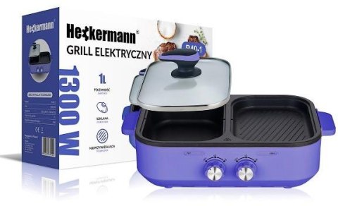 Wielofunkcyjna kuchenka elektryczna z grillem 2w1 1300W Heckermann® R40-1