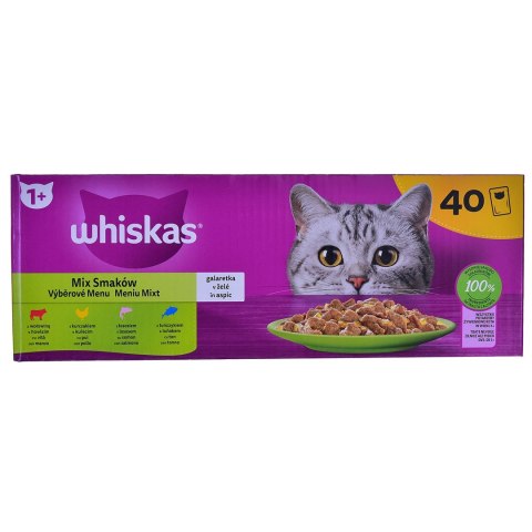 WHISKAS Mix smaków w galaretce dla kota40x85g