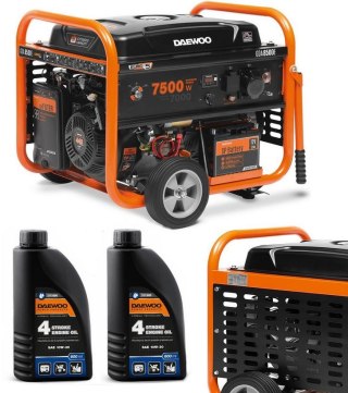 ZESTAW AGREGAT PRĄDOTWÓRCZY DAEWOO GDA 8500E 7.0kW + 2x GENERATOR OIL SAE 10W-30 DWO 600