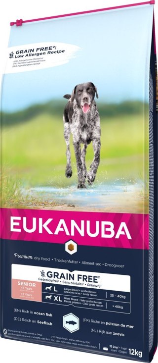 EUKANUBA Senior large Grainf Free ryba oceaniczna pies 12KG