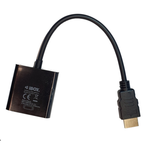 Adapter IBOX IAHV01 (HDMI M - D-Sub (VGA) F; 1m; kolor czarny)