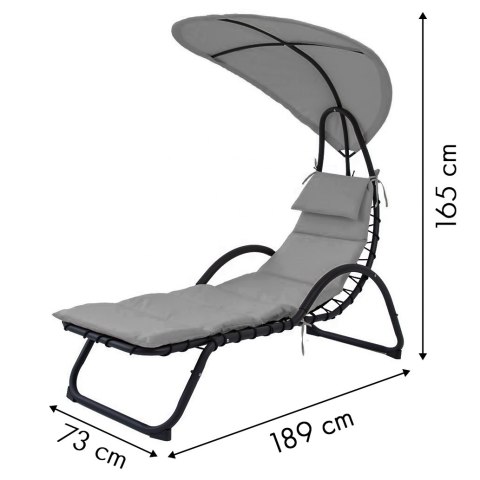 Leżanka ogrodowa z dużym owalnym daszkiem ModernHome