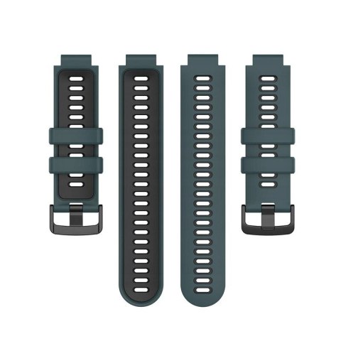 Pasek silikonowy do Garmin G02 - ciemnozielono-czarny