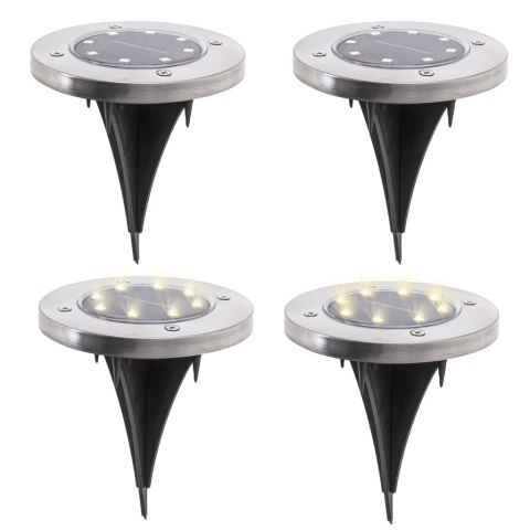 Lampki solarne najazdowe gruntowe 8LED 4szt. zimny