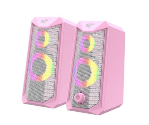 Głośniki komputerowe Havit SK202 pink 2.0 RGB (różowe)