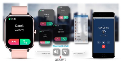 Smartwatch Giewont GW230-1 Różowe Złoto-Różowy