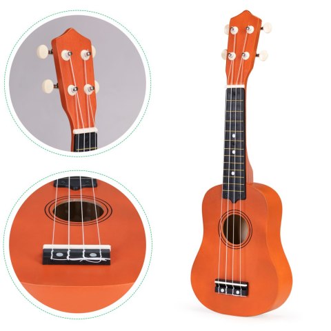 Gitara ukulele dla dzieci drewniana 4 struny nylonowe