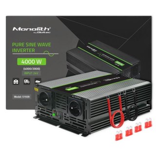 Przetwornica napięcia Qoltec Monolith | 2000W | 4000W | 24V na 230V | Czysty Sinus