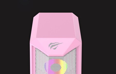 Głośniki komputerowe Havit SK202 pink 2.0 RGB (różowe)