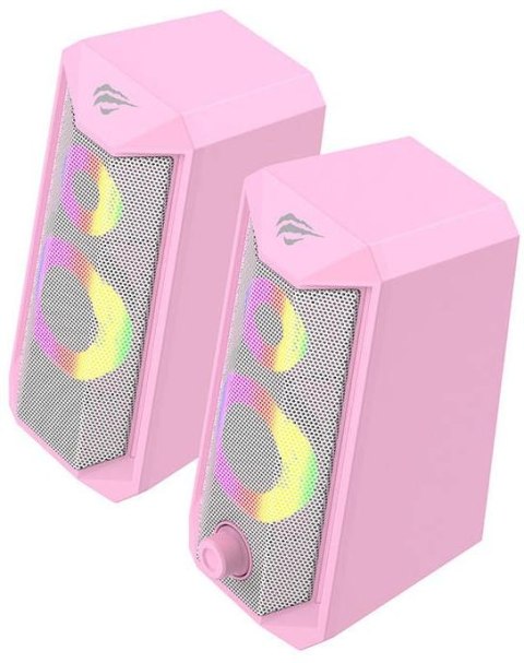 Głośniki komputerowe Havit SK202 pink 2.0 RGB (różowe)