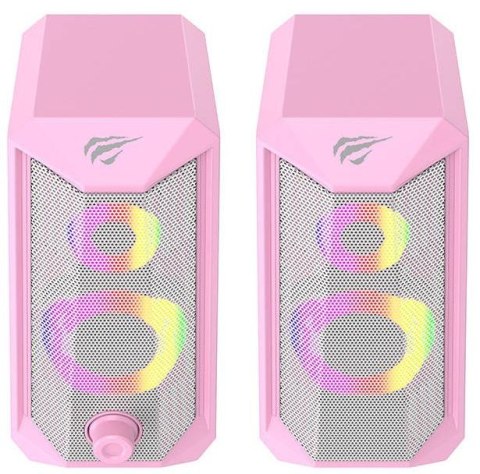 Głośniki komputerowe Havit SK202 pink 2.0 RGB (różowe)