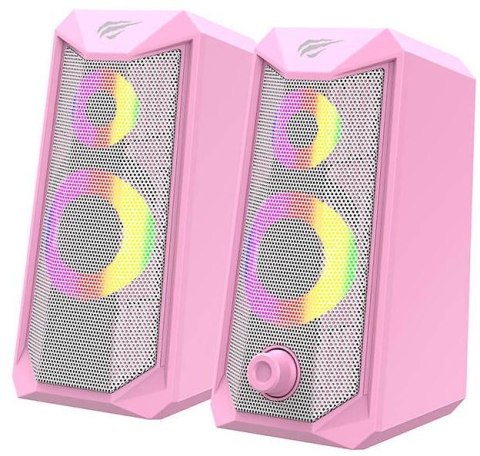 Głośniki komputerowe Havit SK202 pink 2.0 RGB (różowe)