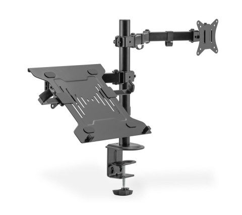 Uchwyt biurkowy DIGITUS podwójne ramię na 1xLCD 32" 4kg, 1xNotebook 15,4" 9kg Uchwyt biurkowy DIGITUS podwójne ramię na 1xLCD 32" 4kg, 1xNotebook 15,4" 9kg