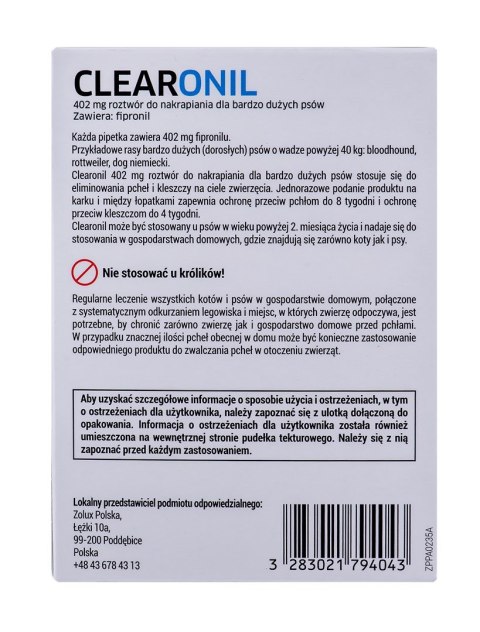 CLEARONIL dla bardzo dużych psów powyżej 40 kg - 402 mg x 3