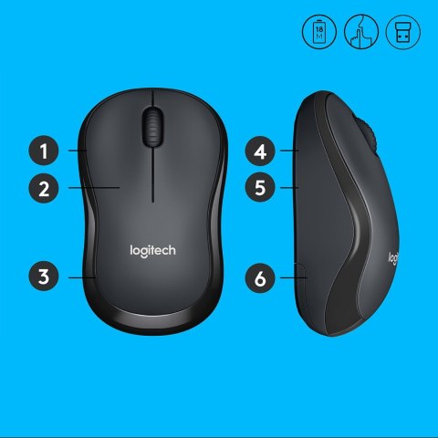 Mysz Logitech M220 Silent 910-004878 (optyczna; 1000 DPI; kolor czarny)