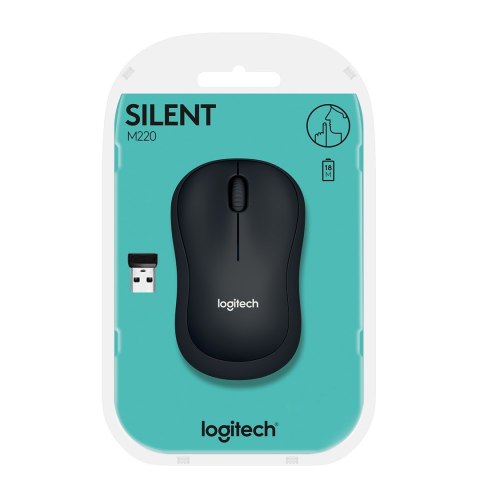 Mysz Logitech M220 Silent 910-004878 (optyczna; 1000 DPI; kolor czarny)