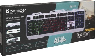 KLAWIATURA DEFENDER METAL HUNTER GK-140L PODŚWIETLANA GAMING