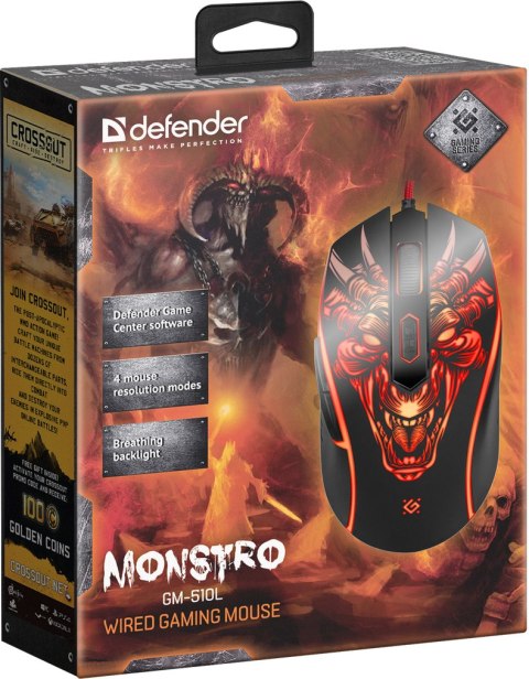 MYSZ DEFENDER MONSTRO GM-510L OPTIC 3200dpi 6P