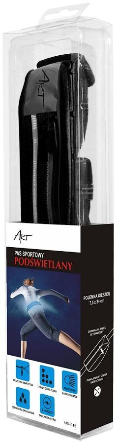 PAS SPORTOWY PODŚWIETLANY z Kieszenią czarny