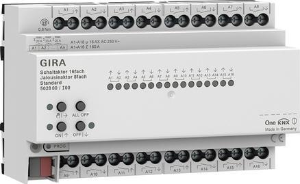 GIRA KNX Aktor przełączający/żaluzjowy 16-kanałowy Standard 5028 00 | Gira One