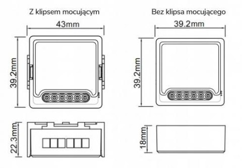 Moduł OXT Mini 1 obwód beznapięciowy WiFi Tuya