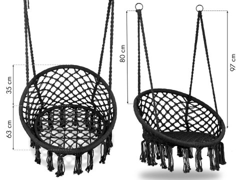 Fotel wiszący huśtawka ogrodowa z poduszką