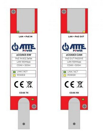 Zestaw aktywnych konwerterów do transmisji Ethernet oraz PoE xCOAX3-SET