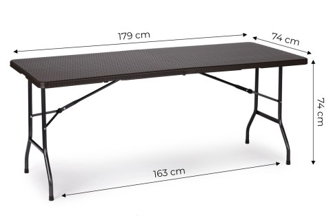 Stół cateringowy bankietowy ogrodowy składany 180cm ratan